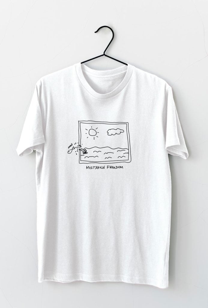 Subworks White T-shirt with a framed fish
