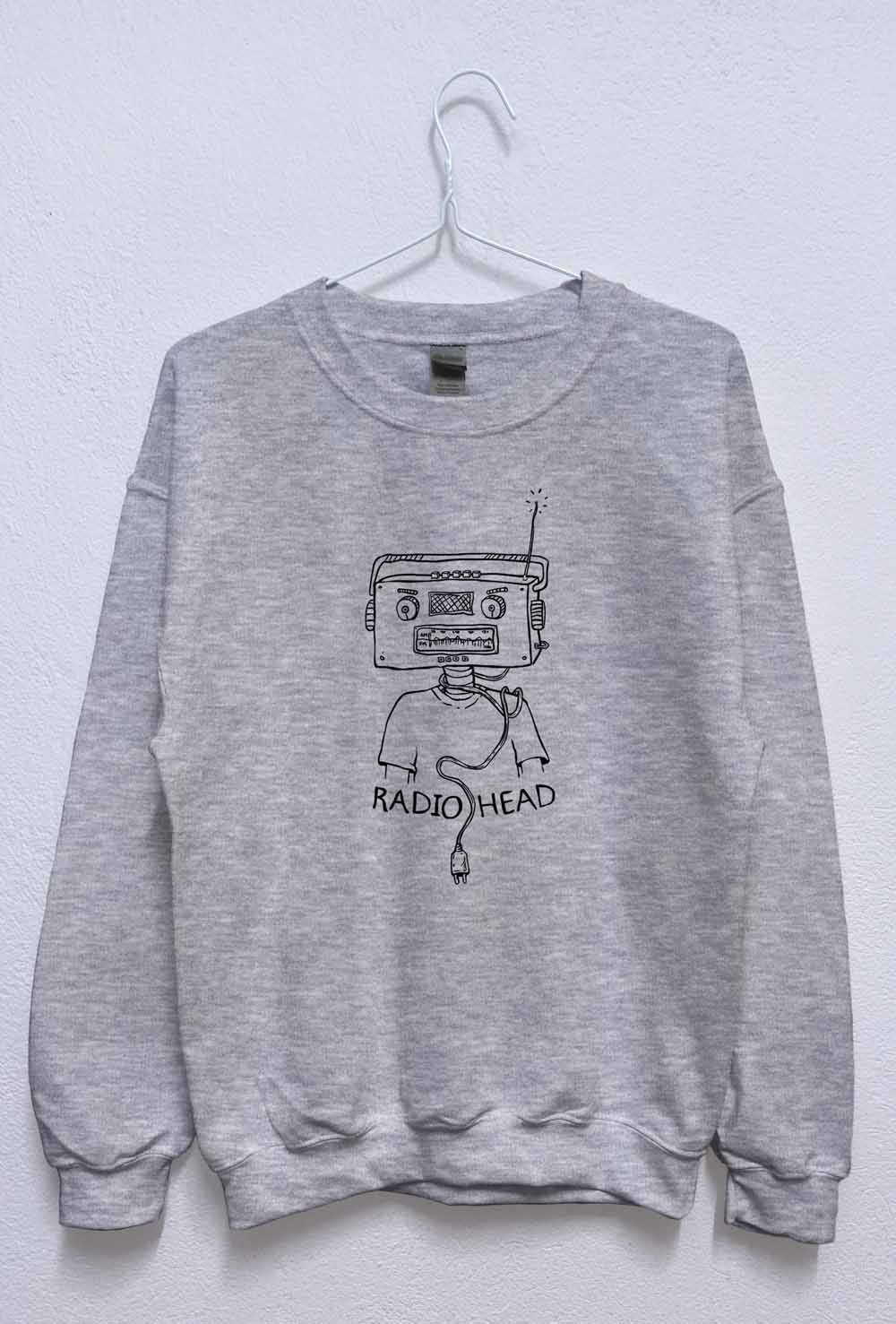 radiohead black grey sweatshirt