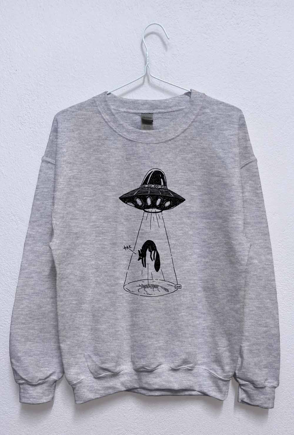 ufo grey black sweatshirt