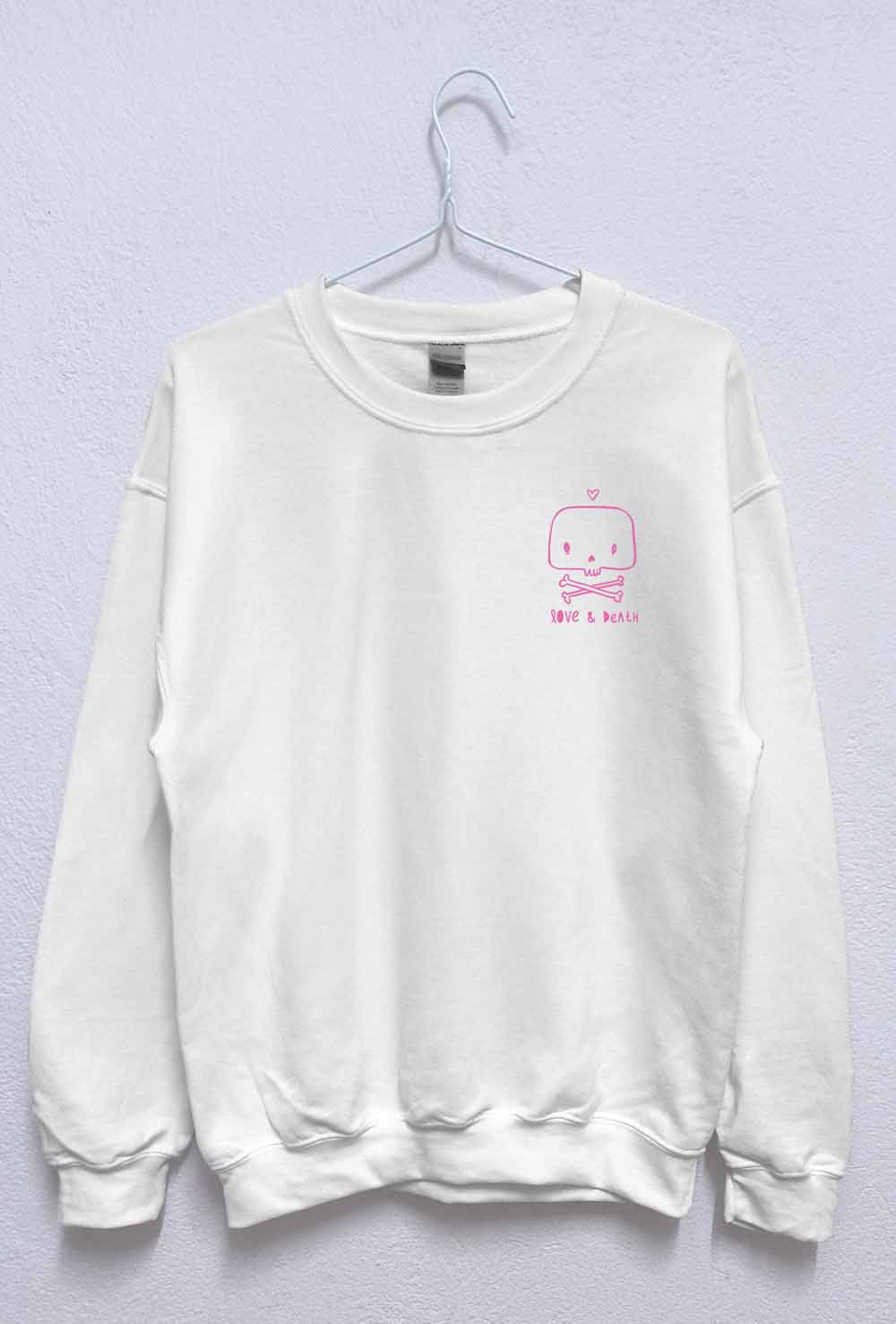 love and death pink front sweatshirt